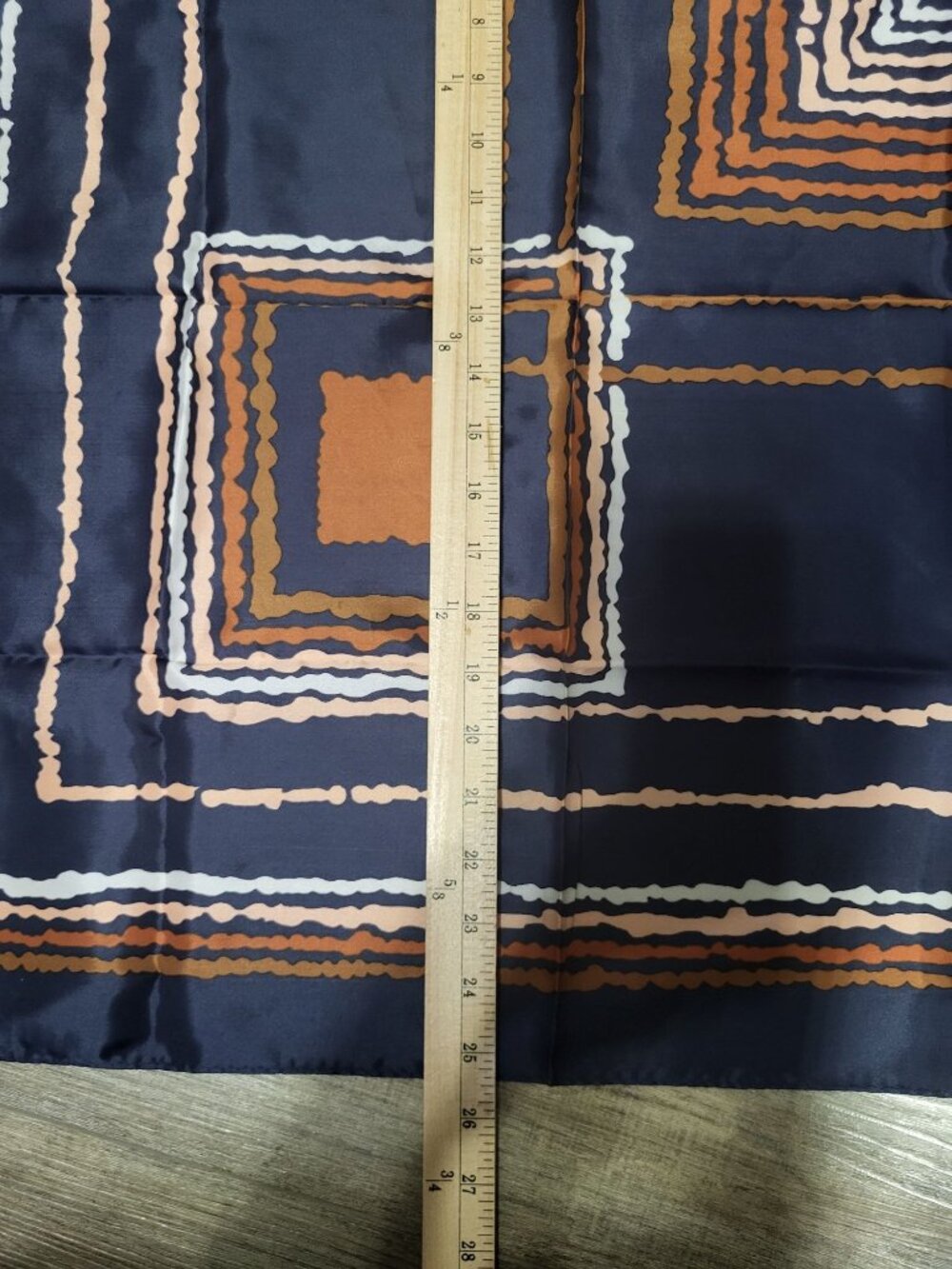 VTG Scarf Acetate Eastman 27" 1970s Geometric Abstract Japan Water Repellent - Picture 7 of 7